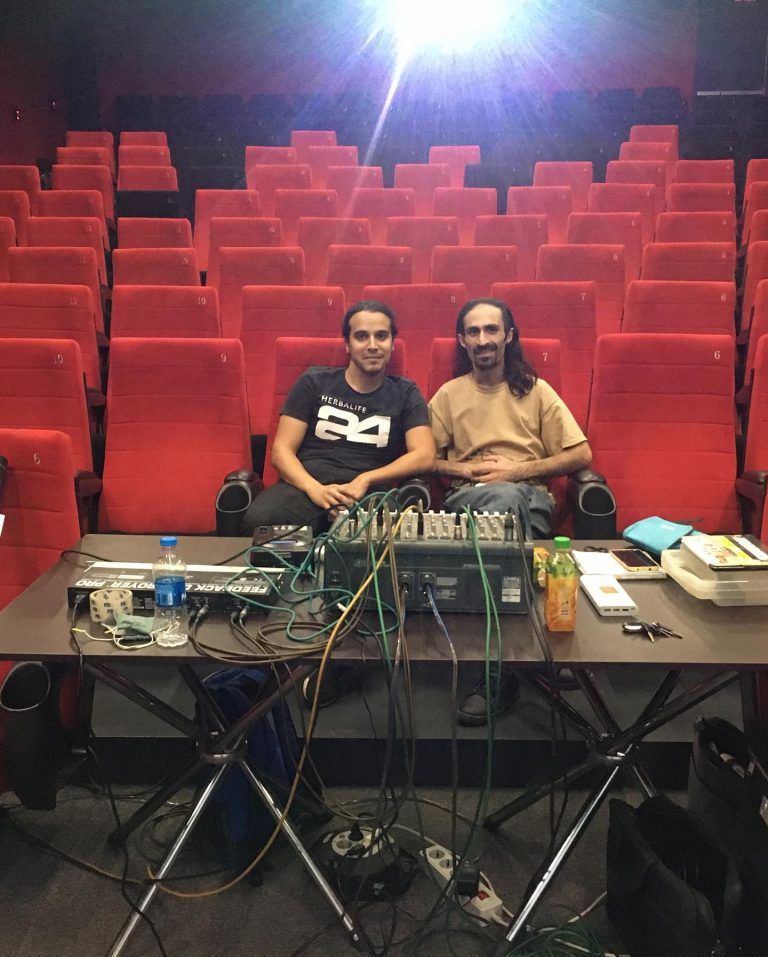 At the sound desk